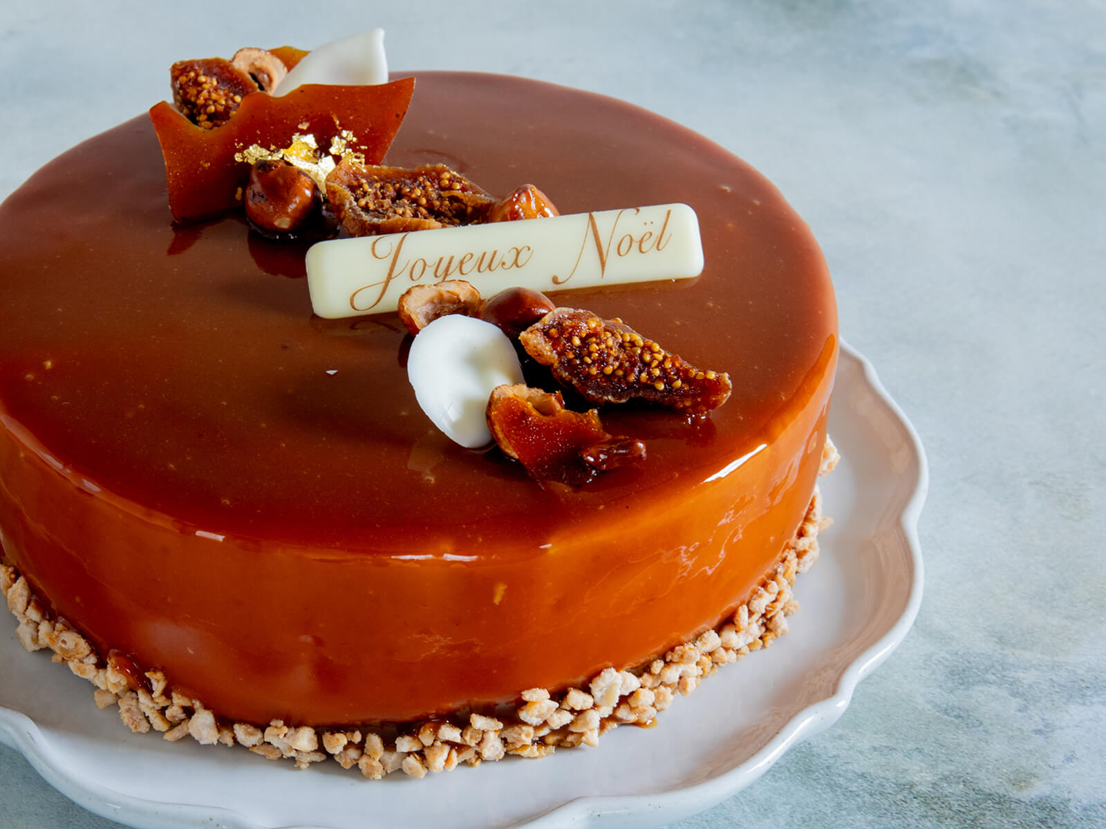 キャラメルとバナナのムースケーキ