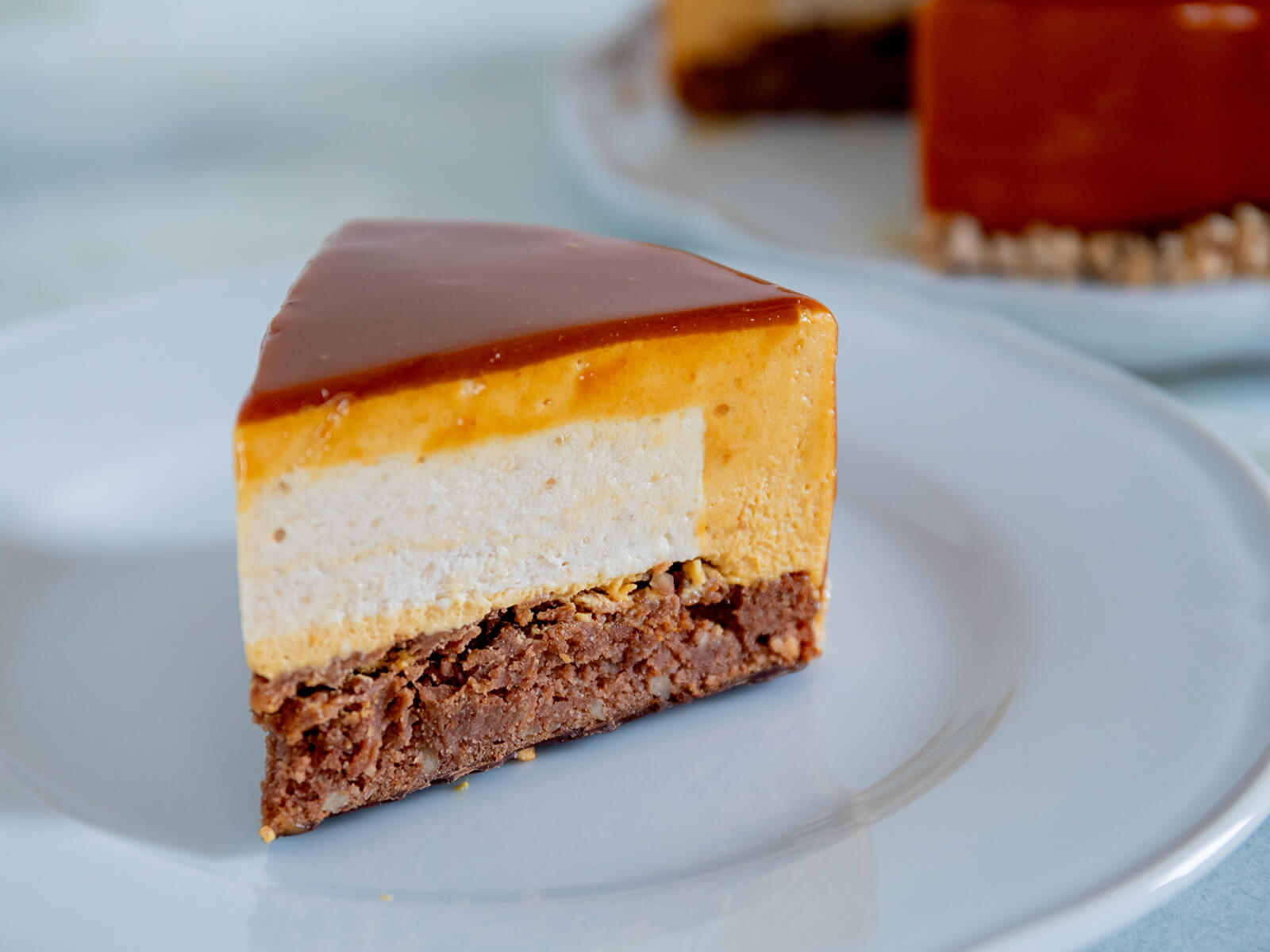 キャラメルとバナナのムースケーキ