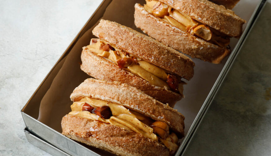 自家製プラリネペーストのダックワーズ